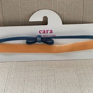 CARA Kids New York Girl Choker Necklace Set of 2 Orange Velvet Blue Jean Jewelry